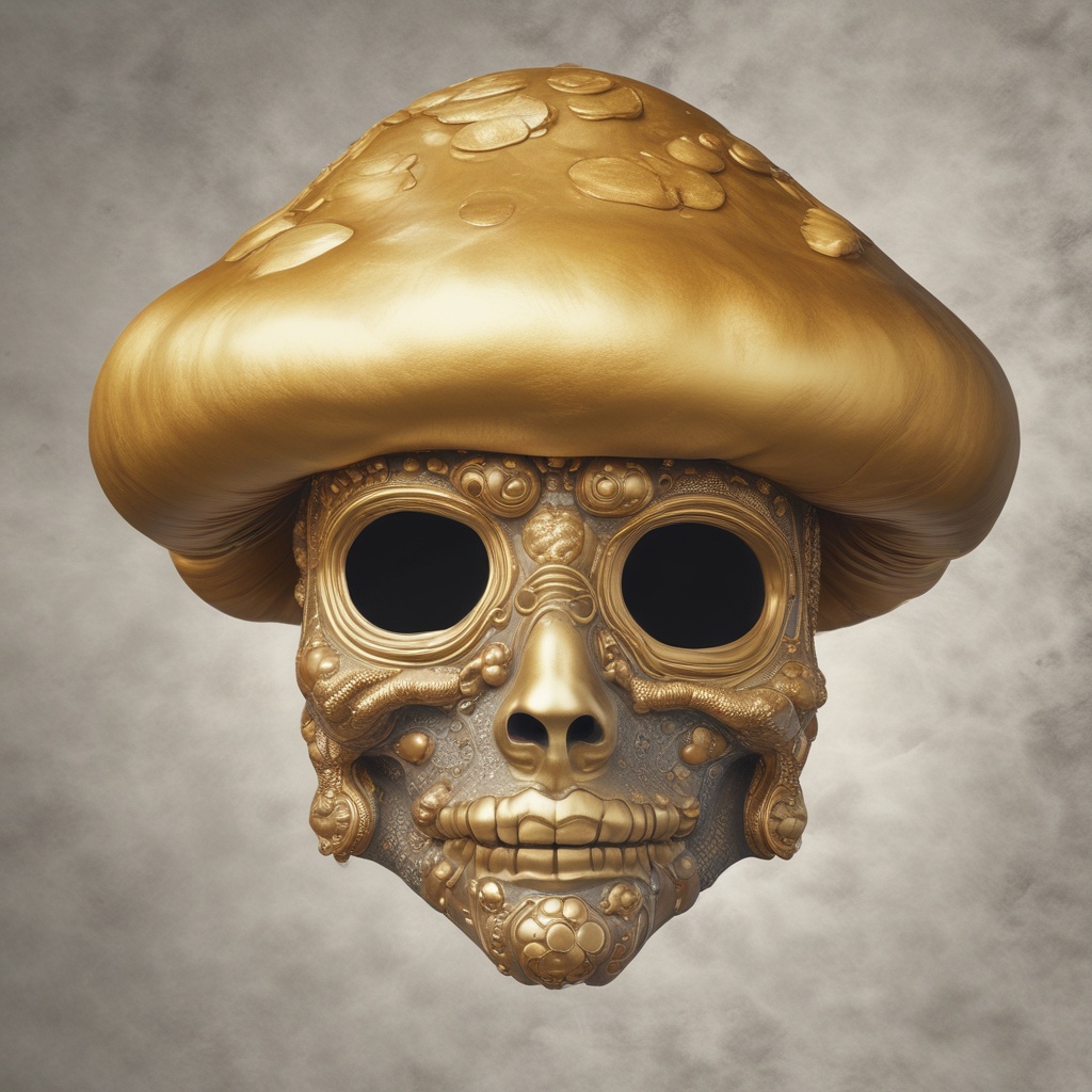 Majestic Golden Mushroom Mask